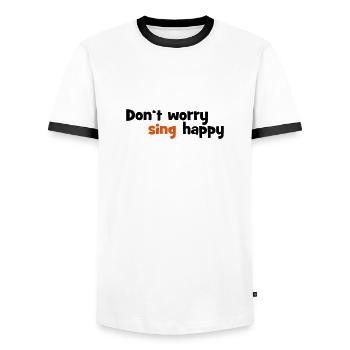 singen - Männer Kontrast-T-Shirt - Weiß/Schwarz - Vorne - AI Model Female 172 light (172cm) & AI Model Male 178 dark (178cm)