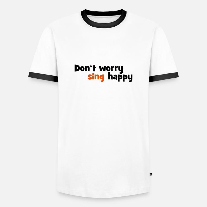 singing - Men's Ringer Shirt - white/black