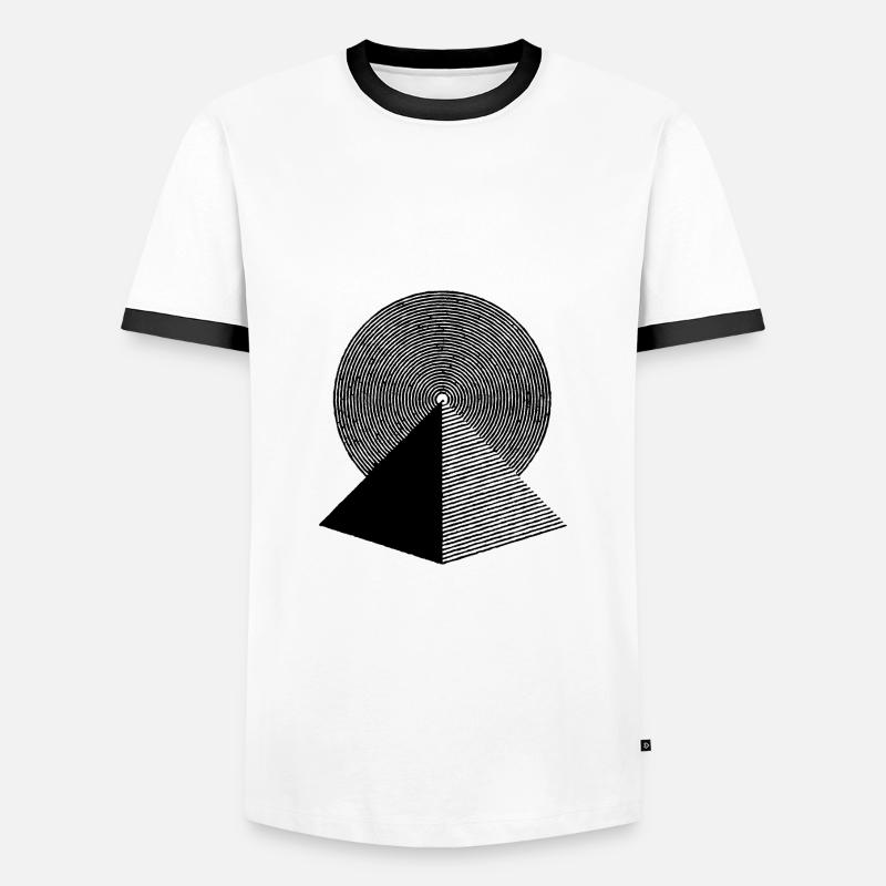 PYRAMIDE - Männer Kontrast-T-Shirt - Weiß/Schwarz