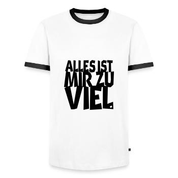 belastend - Männer Kontrast-T-Shirt - Weiß/Schwarz - Vorne - AI Model Female 172 light (172cm) & AI Model Male 178 dark (178cm)