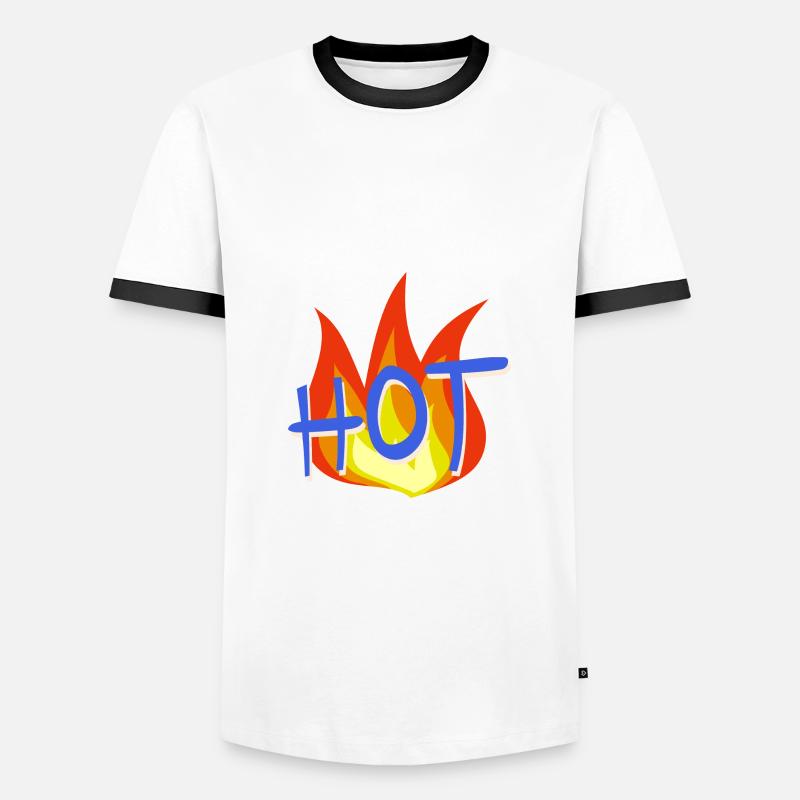 Hot flame with draught - Men's Ringer Shirt - white/black
