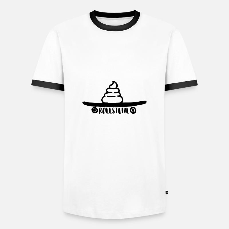 Rollstuhl - Männer Kontrast-T-Shirt - Weiß/Schwarz