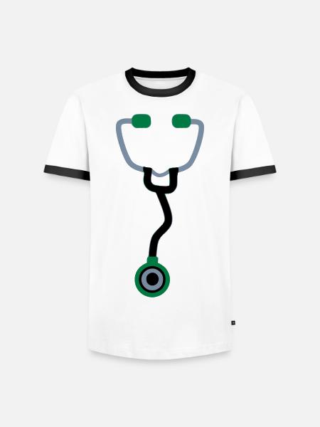 stetoskop - Men's Ringer Shirt - white/black