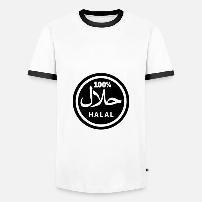 Halal - Men's Ringer Shirt - white/black