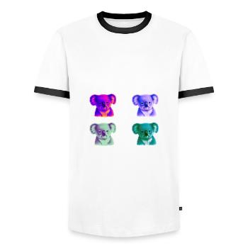 Koala bunt Geschenkidee Koalas Pop Art Pop-Art - Männer Kontrast-T-Shirt - Weiß/Schwarz - Vorne - AI Model Female 172 light (172cm) & AI Model Male 178 dark (178cm)