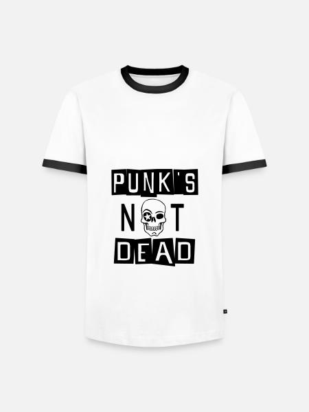 PUNK'S NOT DEAD - T-shirt contrasté Homme - blanc/noir