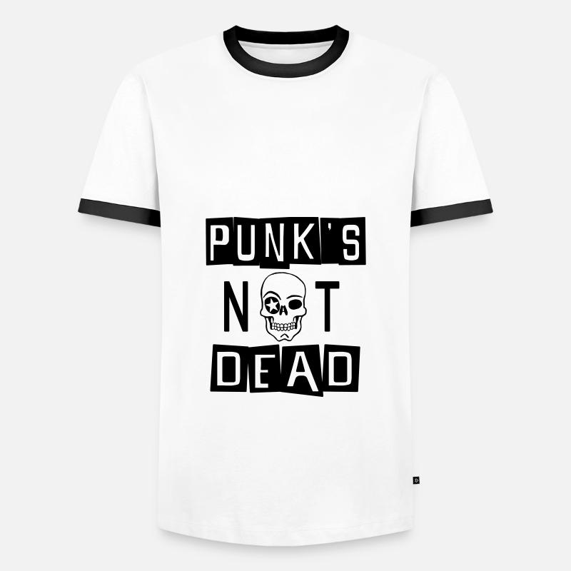 PUNK'S NOT DEAD - T-shirt contrasté Homme - blanc/noir