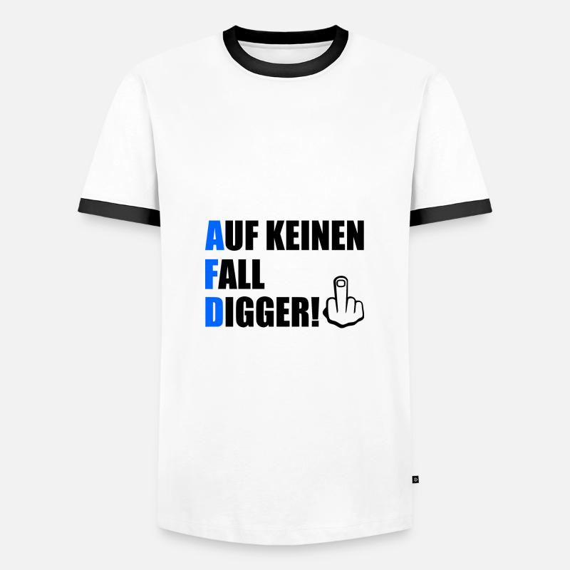 auf keinen fall digga - Männer Kontrast-T-Shirt - Weiß/Schwarz