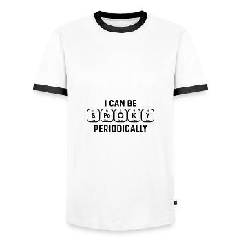 Effrayant | Tableau périodique des éléments - T-shirt contrasté Homme - blanc/noir - Devant - AI Model Female 172 light (172cm) & AI Model Male 178 dark (178cm)