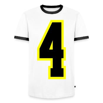 Justaucorps à 4 chiffres - T-shirt contrasté Homme - blanc/noir - Devant - AI Model Female 172 light (172cm) & AI Model Male 178 dark (178cm)