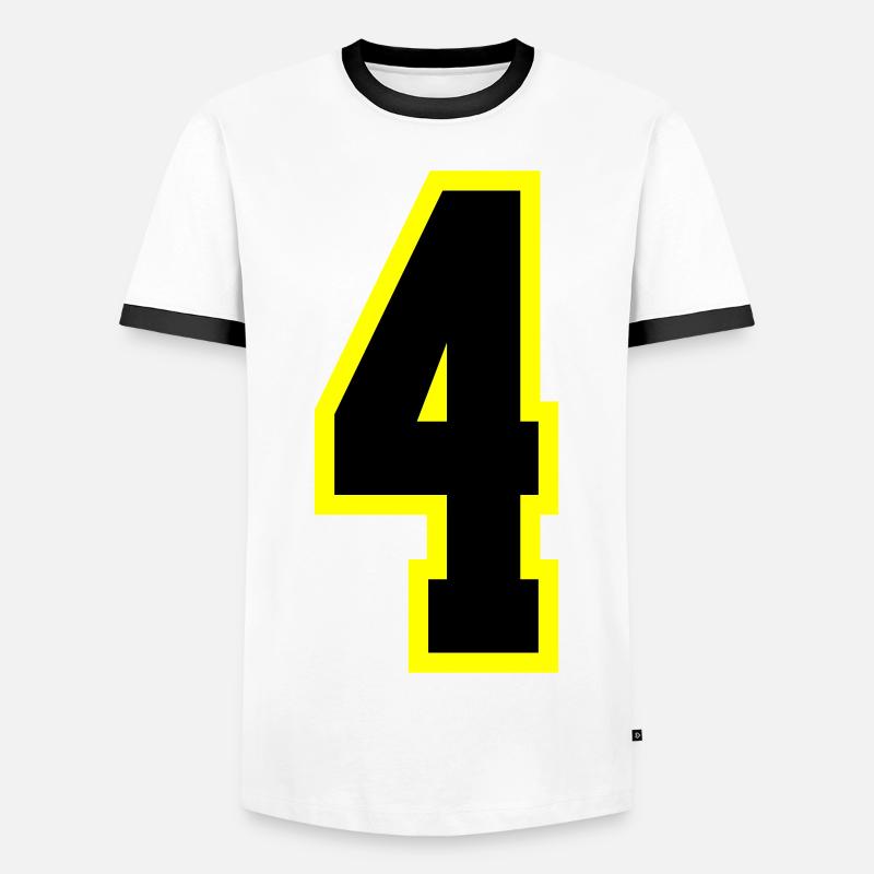 4 Number Leotard - Men's Ringer Shirt - white/black