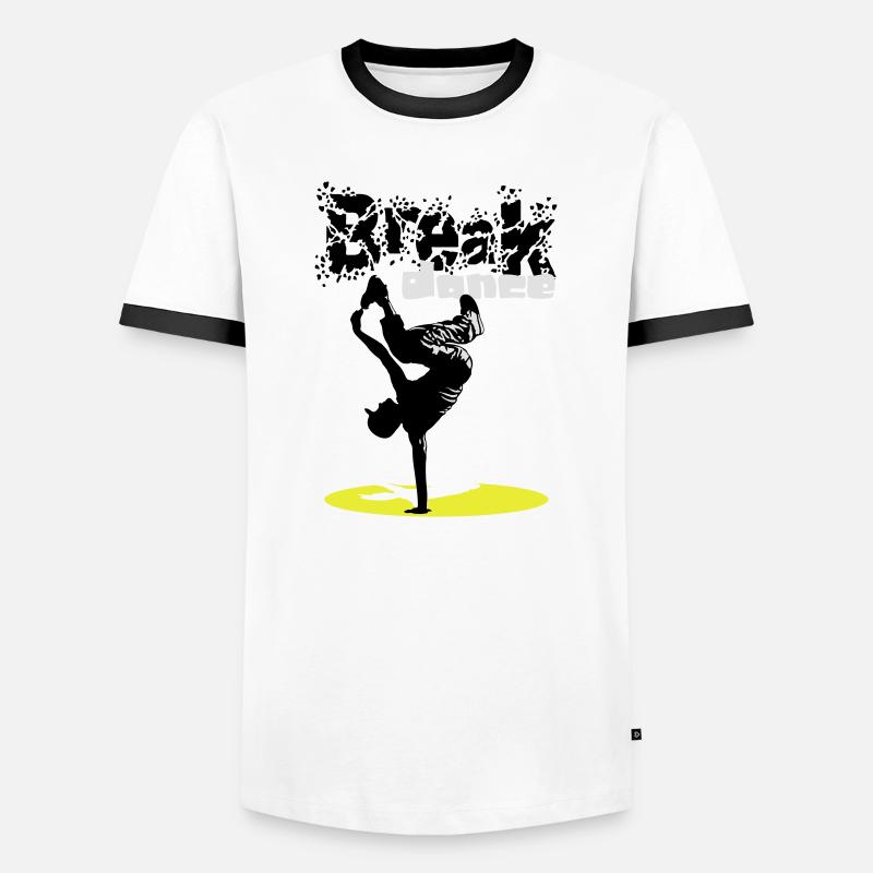 Breakdance flex - Männer Kontrast-T-Shirt - Weiß/Schwarz