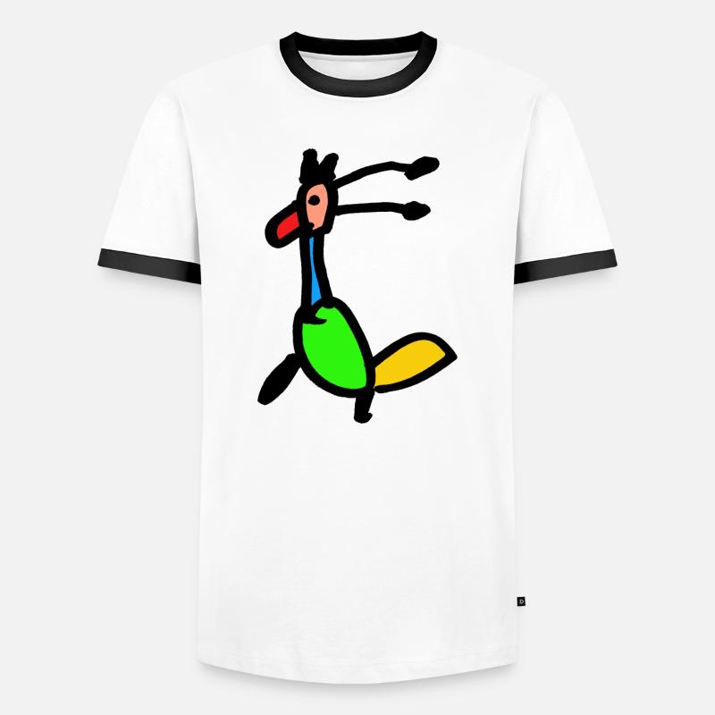 Paradiesvogel - Männer Kontrast-T-Shirt - Weiß/Schwarz