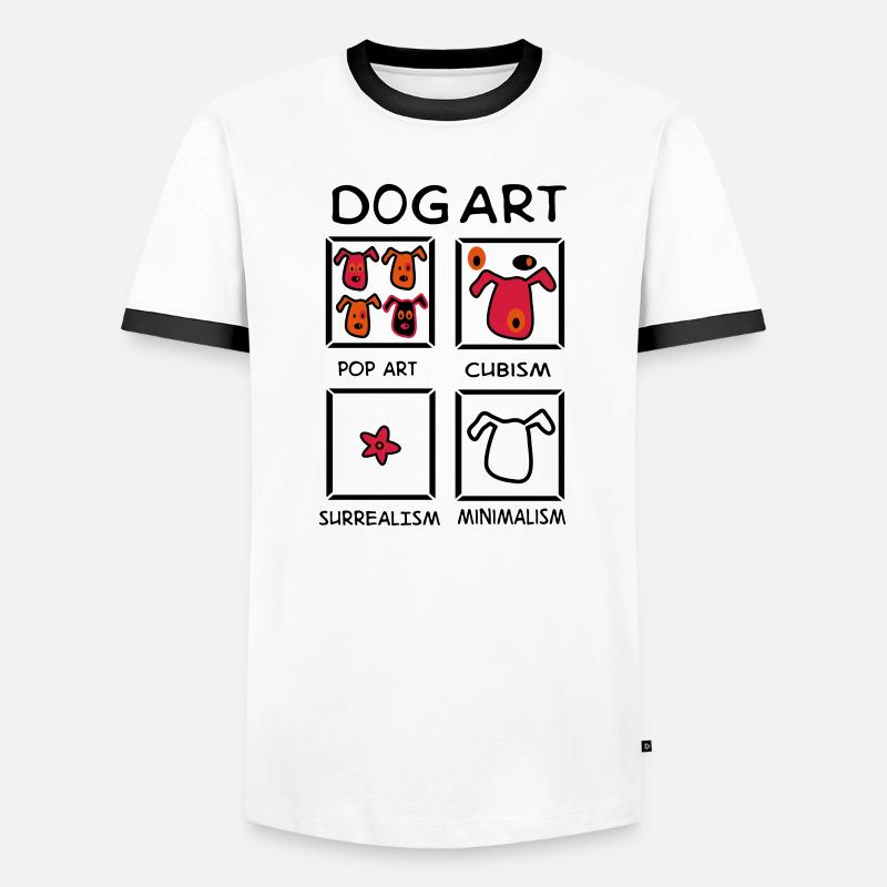 Hund - Männer Kontrast-T-Shirt - Weiß/Schwarz