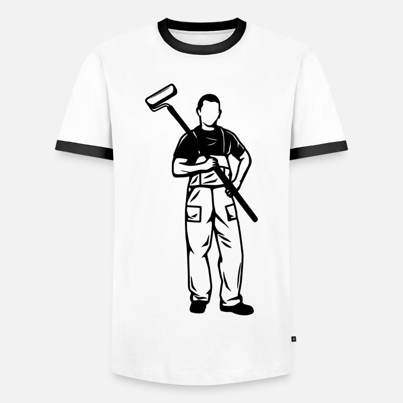 Painter Boy Sketch - Men's Ringer Shirt - white/black