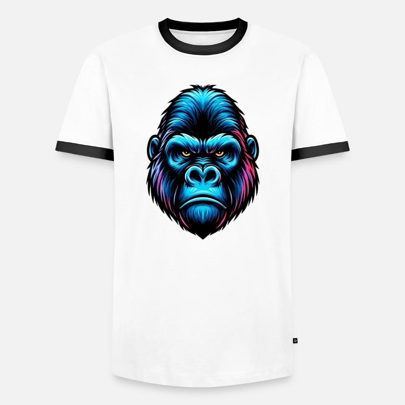 Gorilla - Men's Ringer Shirt - white/black