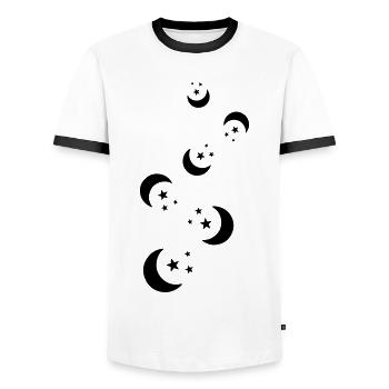 Moon icon icon - Men's Ringer Shirt - white/black - Front - AI Model Female 172 light (172cm) & AI Model Male 178 dark (178cm)