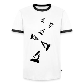 Icône de microscope - T-shirt contrasté Homme - blanc/noir - Devant - AI Model Female 172 light (172cm) & AI Model Male 178 dark (178cm)
