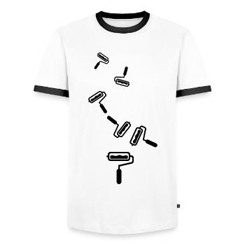 Painter Silhouette icon - Men's Ringer Shirt - white/black - Front - AI Model Female 172 light (172cm) & AI Model Male 178 dark (178cm)
