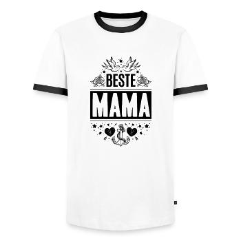 Beste Mama Muttertag - Männer Kontrast-T-Shirt - Weiß/Schwarz - Vorne - AI Model Female 172 light (172cm) & AI Model Male 178 dark (178cm)