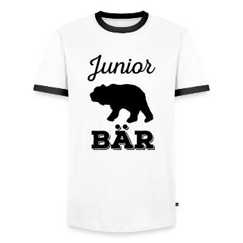 Junior Bär - Vater-Sohn Partnerlook Shirts - Männer Kontrast-T-Shirt - Weiß/Schwarz - Vorne - AI Model Female 172 light (172cm) & AI Model Male 178 dark (178cm)