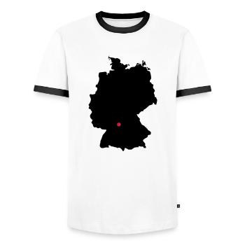 Deutschland Stuttgart Würzburg - Männer Kontrast-T-Shirt - Weiß/Schwarz - Vorne - AI Model Female 172 light (172cm) & AI Model Male 178 dark (178cm)