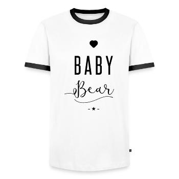 baby bear - Men's Ringer Shirt - white/black - Front - AI Model Female 172 light (172cm) & AI Model Male 178 dark (178cm)