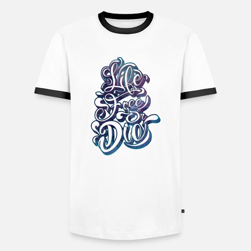 frei leben oder sterben - Männer Kontrast-T-Shirt - Weiß/Schwarz
