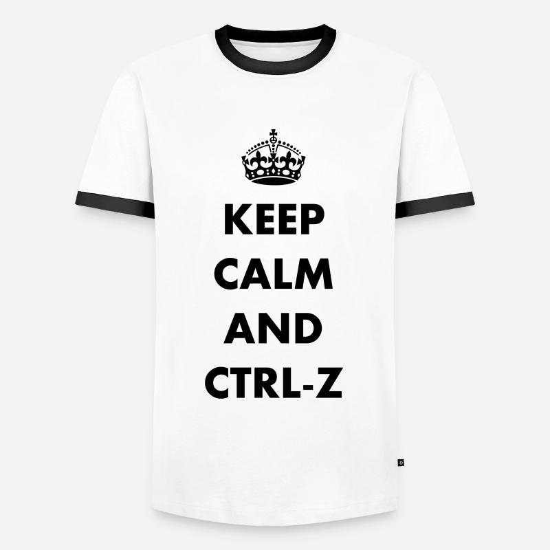 Keep Calm and ctrl-z - Men's Ringer Shirt - white/black