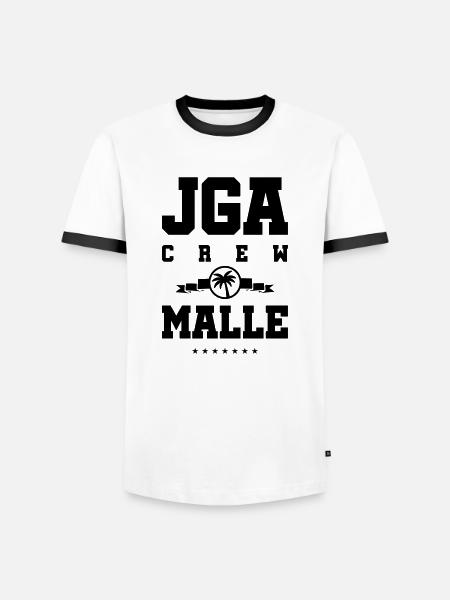 jga malle crew - Männer Kontrast-T-Shirt - Weiß/Schwarz