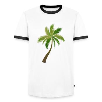 Palmen Baum Palmen - Männer Kontrast-T-Shirt - Weiß/Schwarz - Vorne - AI Model Female 172 light (172cm) & AI Model Male 178 dark (178cm)