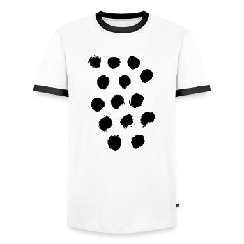 Punkte - Männer Kontrast-T-Shirt - Weiß/Schwarz - Vorne - AI Model Female 172 light (172cm) & AI Model Male 178 dark (178cm)