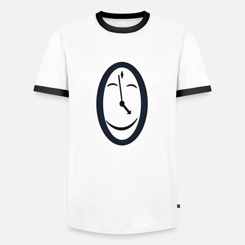 Clock Time Clock Hands - Men's Ringer Shirt - white/black
