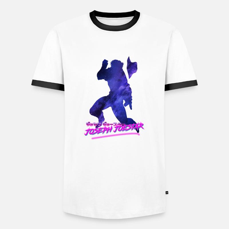 Joseph Joestar Outrun - Männer Kontrast-T-Shirt - Weiß/Schwarz