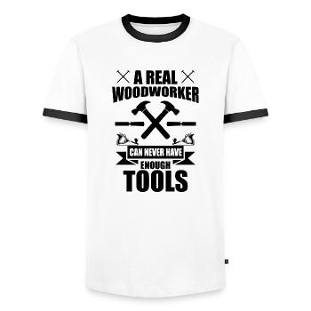 Carpenter Planer Saw Slogan Gift Carpenter - Men's Ringer Shirt - white/black - Front - AI Model Female 172 light (172cm) & AI Model Male 178 dark (178cm)