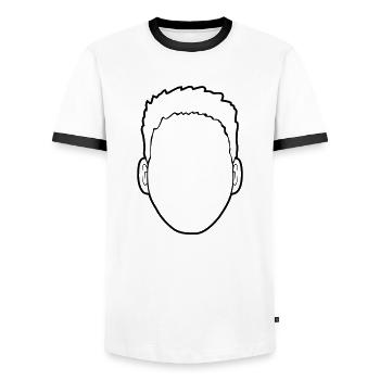 Contour Head Design - Men's Ringer Shirt - white/black - Front - AI Model Female 172 light (172cm) & AI Model Male 178 dark (178cm)