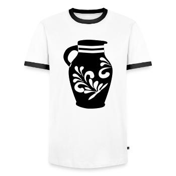 Bembel Motif - T-shirt contrasté Homme - blanc/noir - Devant - AI Model Female 172 light (172cm) & AI Model Male 178 dark (178cm)