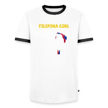 Philippinen Filipina Stolz Flagge Pinay I Geschenk - Männer Kontrast-T-Shirt - Weiß/Schwarz - Vorne - AI Model Female 172 light (172cm) & AI Model Male 178 dark (178cm)