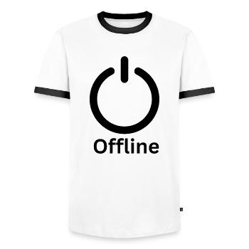On/Off Offline Symbol - Männer Kontrast-T-Shirt - Weiß/Schwarz - Vorne - AI Model Female 172 light (172cm) & AI Model Male 178 dark (178cm)
