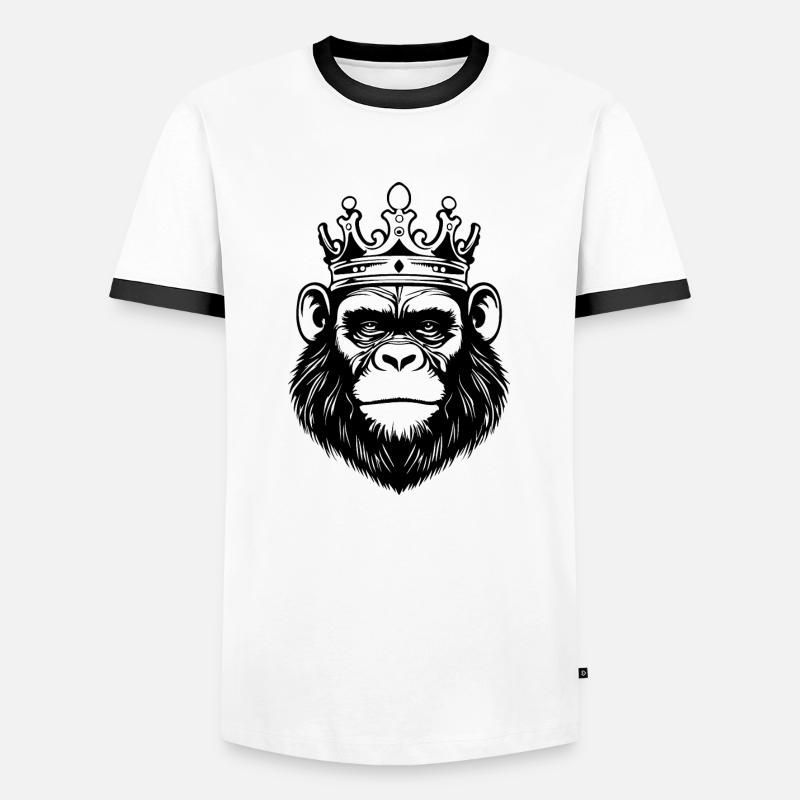 Monkey Monkey Monkey Face Jungle - Men's Ringer Shirt - white/black