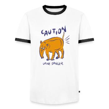 Lustiger Tapir - Männer Kontrast-T-Shirt - Weiß/Schwarz - Vorne - AI Model Female 172 light (172cm) & AI Model Male 178 dark (178cm)