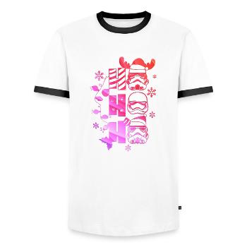 Weihnachten Weihnachtsmann Weihnachtsmann ungezogene Feiertage Winter - Männer Kontrast-T-Shirt - Weiß/Schwarz - Vorne - AI Model Female 172 light (172cm) & AI Model Male 178 dark (178cm)