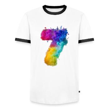 Birthday birthday party birthday gift born - Men's Ringer Shirt - white/black - Front - AI Model Female 172 light (172cm) & AI Model Male 178 dark (178cm)