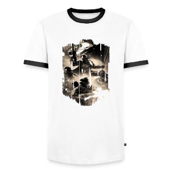 Computer-PC-Spieltechnologie Gamer-Gaming Modern - Männer Kontrast-T-Shirt - Weiß/Schwarz - Vorne - AI Model Female 172 light (172cm) & AI Model Male 178 dark (178cm)