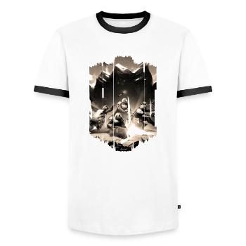 Computer-PC-Spieltechnologie Gamer-Gaming Modern - Männer Kontrast-T-Shirt - Weiß/Schwarz - Vorne - AI Model Female 172 light (172cm) & AI Model Male 178 dark (178cm)