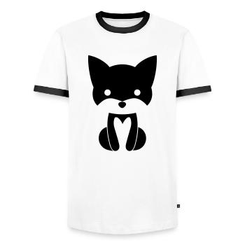 Renard - T-shirt contrasté Homme - blanc/noir - Devant - AI Model Female 172 light (172cm) & AI Model Male 178 dark (178cm)
