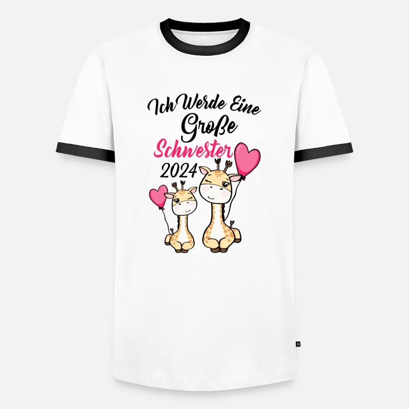 Große Schwester 2024 - Männer Kontrast-T-Shirt - Weiß/Schwarz