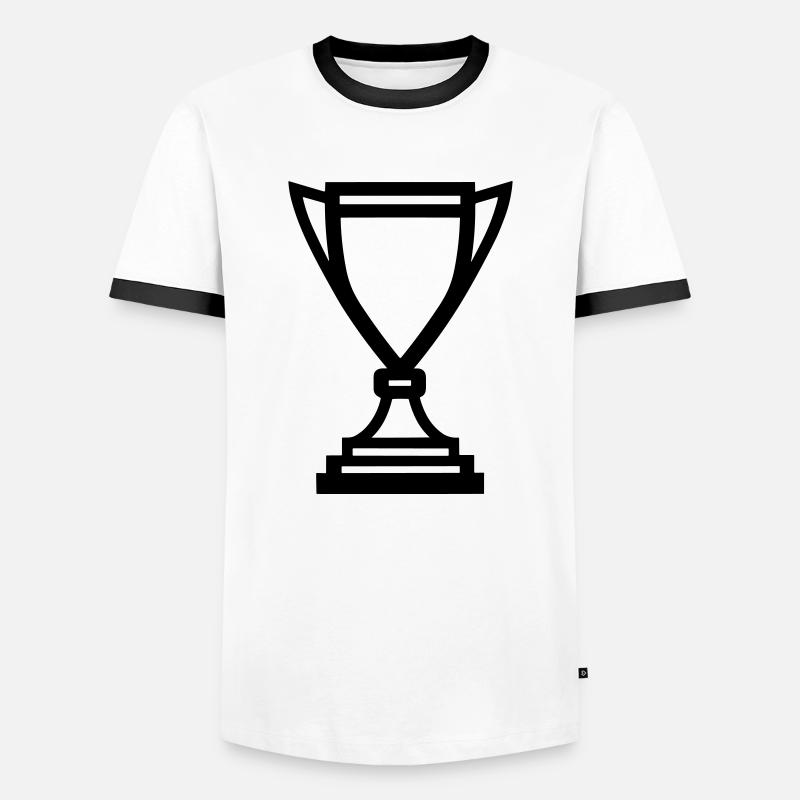 trophy - Men's Ringer Shirt - white/black