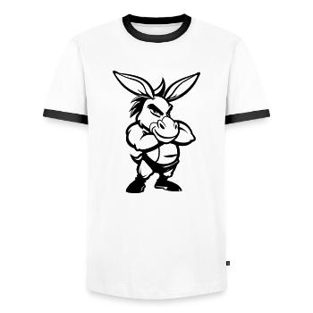 esel comic - Männer Kontrast-T-Shirt - Weiß/Schwarz - Vorne - AI Model Female 172 light (172cm) & AI Model Male 178 dark (178cm)