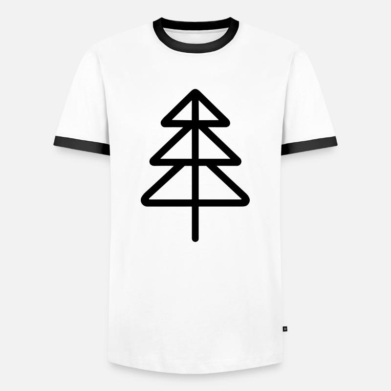 Christmas Tree - Men's Ringer Shirt - white/black